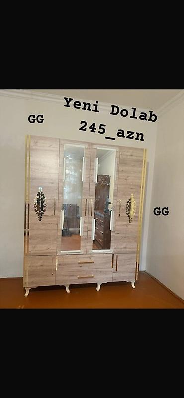 islenmis paltar skaflari: Yeni bedroom dolabları - Model: 4 qapılı, ortada 2 ədəd güzgülü qapı — 6