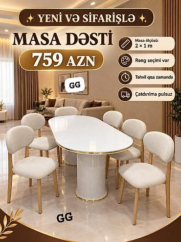 oturacagi: Masa dəsti – yeni və sifarişlə Qiymət: 759 AZN Təsvir: - Zərif — 3