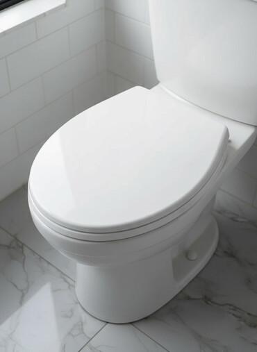 крышка для туалета: Белое сиденье для унитаза с крышкой, выполненное в овальной форме