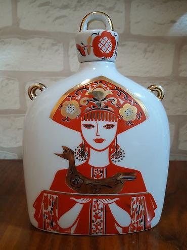 nerj qab: Штоф, фляга, фарфор. ЛФЗ. 1950-1980г. Qədimi Qrafinka. Qırmızı СССР — 1