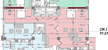 3 комнаты, 96 м², Асанбай мкр Элитка, 2 этаж, ПСО (под самоотделку)