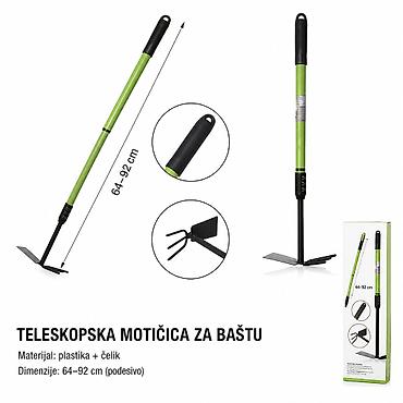 KMT Plastična teleskopska motika sa dugačkom ručkom dvostruke namene