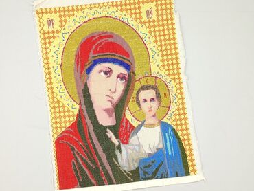 Ręcznie haftowany obraz przedstawiający Matkę Boską z Dzieciątkiem