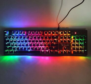 Клавиатуры: Клавиатура, A4Tech, Механическая, Проводное подключение, Размер: 100% — 12