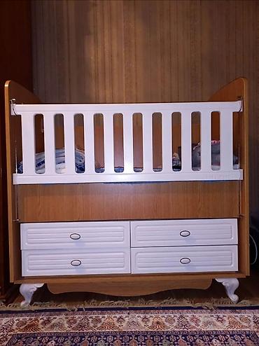 şaxda baba: Beşik-komod kombinasiya (baby mood relsli qapama) -Matras ve tülü var — 1