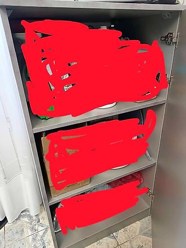 dikd: Boz rəngdə dikduran saxlama şkafı - Material: laminat, mat boz rəng - — 4