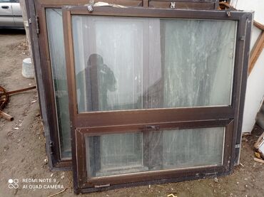 стекло окно: Алюминевое окно, Комбинированное, цвет - Коричневый, Б/у, 148 *148, Самовывоз