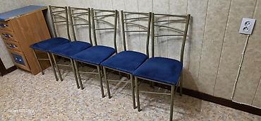 стуля железные: Продаю 5 стульчики, металл в отличном состоянии — 1