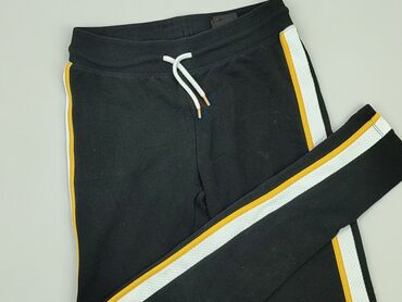 czarne elastyczne spodnie wysoki stan: Spodnie dresowe, H&M, 14 lat, 158/164, stan - Dobry