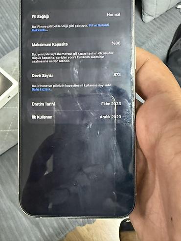 iphone batarya: IPhone 15 Pro Max, 256 GB, Natural Titanium, Barmaq izi, Simsiz şarj, Face ID — 6