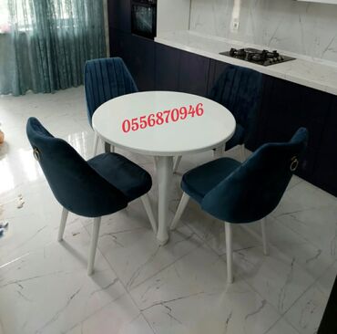 Masa və oturacaq dəstləri: Qonaq otağı üçün, Yeni, Açılan, Dördbucaq masa, 6 stul — 27