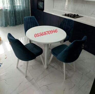 Masa və oturacaq dəstləri: Qonaq otağı üçün, Yeni, Açılmayan, Dördbucaq masa, 6 stul — 25