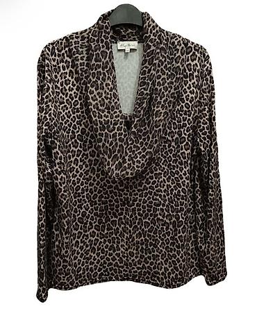 женская блуза летучая мышь: Qadın bluz/köynək – leopard naxışlı - Rəng və naxış: bej-qara leopard — 1