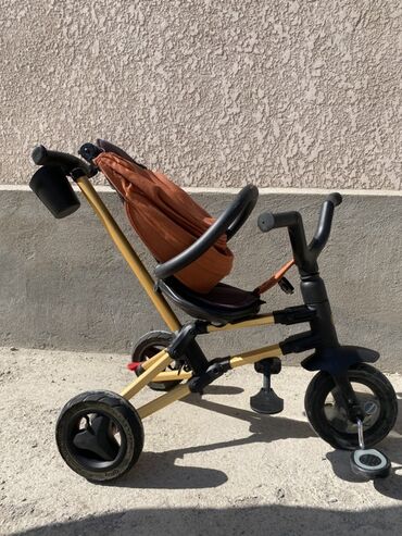 трехколесный велосипед с надувными колесами: Детский трехколесный велосипед-коляска Kedi - Формат 2-в-1