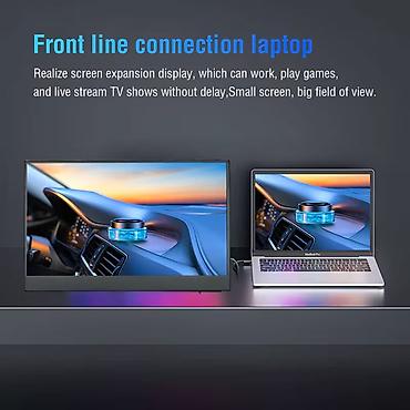 monitor stand: ANMITE 15.6" portativ monitor - Ekran: 15.6 düym, IPS panel - Həll — 4