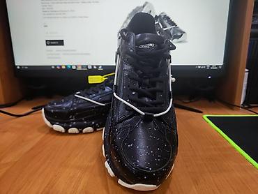 ayaqlar: Məhsul: Valentino Garavani Bounce Paint-Splattered Leather Sneakers – — 5