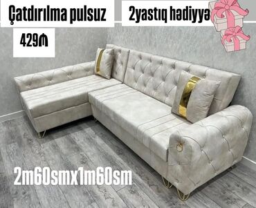 Masa və oturacaq dəstləri: Künc divan, Yeni, Açılan, Bazalı, Parça, Şəhərdaxili pulsuz çatdırılma