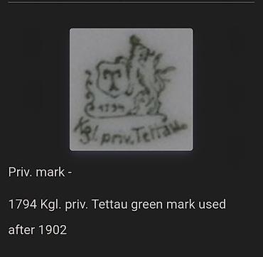 Ostali antikviteti: Tanjiri 1902g +,Kgl.Priv.Tettau.Nemacka. Nemacki deseetni tanjiri — 4