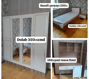 Yataq otağı üçün mebel dəsti - Bazalı çarpayı – 220 ₼ - Tumba – +50 ₼