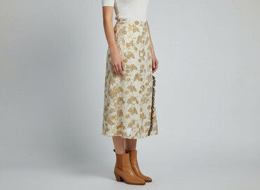 spódnice midi z rozcięciem w kwiaty: Women`s skirt, size S