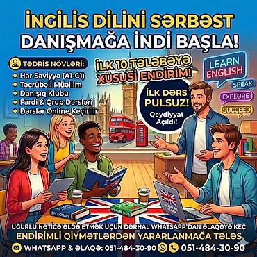 Təlim, kurslar: Xarici dil kursu, İngilis dili, Böyüklər üçün, Uşaqlar üçün, Danışıq klubu — 1