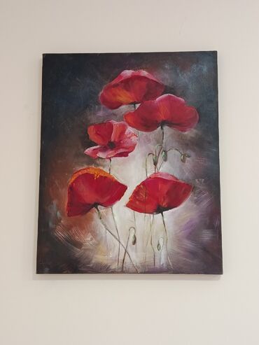 Картины: Картина "Маки". Холст на подрамнике. Масло. 30*40 см. 7000 сом