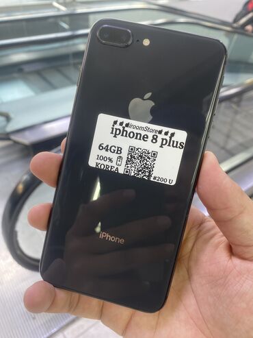 Apple iPhone: IPhone 8 Plus, Б/у, 64 ГБ, Черный, 100 %