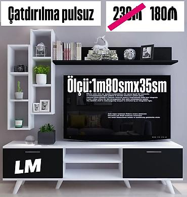 kohnə divanlar: Televizor üçün dəst – müasir divar və TV stendi - Ölçü: 1 m 80 sm x — 1