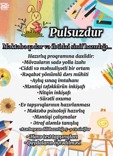 Digər məktəb dərslikləri: Məktəbəqədər və ibtidai siniflər üçün hazırlıq proqramı təklif olunur