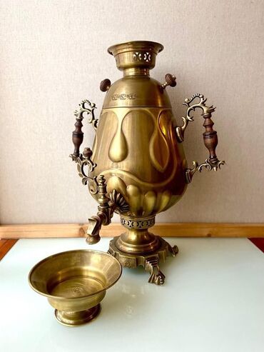 samovar qədimi: Ideal vaziyyatda, nadir tapilan 8 litrlik qeyri-adi samovar. + Suqabi