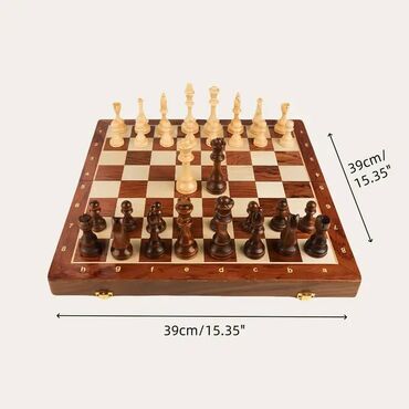 настольная футбольная игра: Шахматный набор классический из ореха, доска размеры 39Х39 дерево