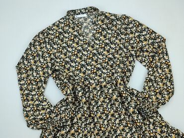 czarne bluzki w kwiaty: Dress, L (EU 40), condition - Perfect