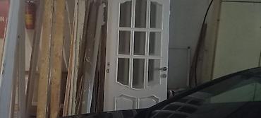 qapi taxta: Ağ rəngli şüşəli otaq qapısı və qutu dəsti - Material: taxta əsaslı — 3