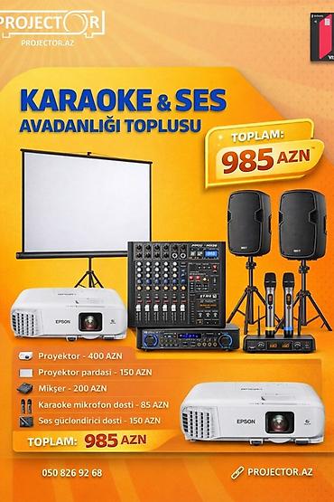 Караоке: Karaoke və Səs Avadanlığı Toplusu Paket tərkibi: - Proyektor (Epson) — 1
