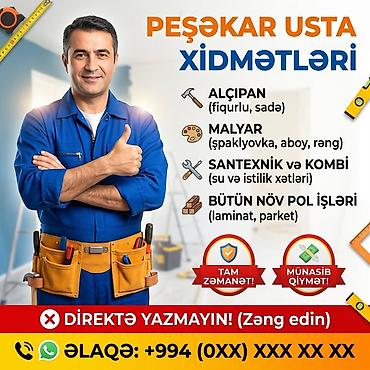 taxt satisi: Salam! Evinizin, ofisinizin və ya bağ evinizin təmirini peşəkar — 1