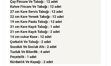 nahar yeməyi: Nahar dəsti, Farfor, 6 nəfərlik, Türkiyə — 6
