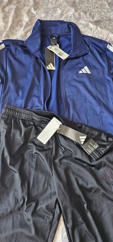 купить лосины: Мужской спортивный костюм, XL (EU 42), Adidas, Новый, цвет - Синий, Самовывоз