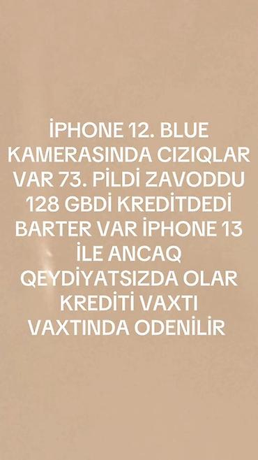 iphone qeydiyyatsiz: IPhone 12, 128 GB, Mavi, Kredit — 1