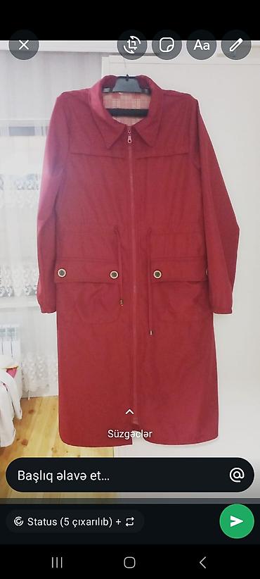 qəd: Qadınlar üçün qırmızı yağmurluq/pılaş tipli üst geyimi - Model: Dizə — 1