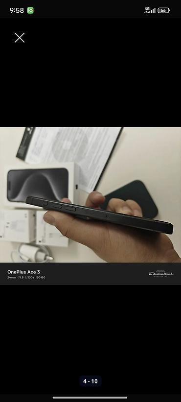 Apple iPhone: IPhone 15 Pro, Б/у, 256 ГБ, Black Titanium, Зарядное устройство, Защитное стекло, Чехол, 83 % at lalafo.kg — 4 Apple iPhone: IPhone 15 Pro, Б/у, 256 ГБ, Black Titanium, Зарядное устройство, Защитное стекло, Чехол, 83 % — 4