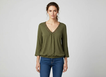khaki bluzki: Women's blouse, size M