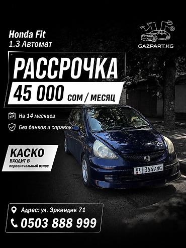 рассрочку хонда фит: Honda Fit: 2002 г., 1.3 л, Автомат, Бензин, Хэтчбэк — 1