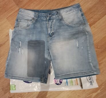 Шорты, Benetton, L (EU 40), цвет - Голубой