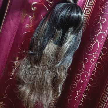 купить парик из натуральных волос бу: Парик новый длина средняя двух цветный красивый волосы