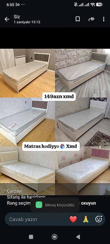 demir bocka: Çarpayı Sifariş ile hazirlanir Rəng seçimi mövcuddur 🎨 Ölçü 90*2 — 1