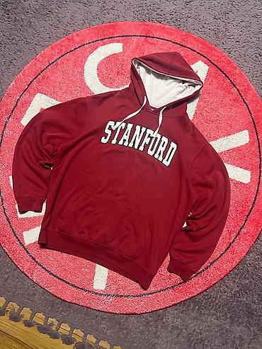 Бордовый худи с надписью STANFORD - Классический худи с капюшоном на