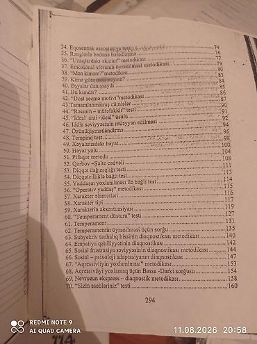 Kitablar və jurnallar: Məhsul: “114 psixoloji test” – toplu vəsait (Adiloğlu nəşri, Bakı — 3