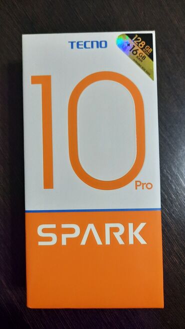 Tecno: Tecno Spark 10 Pro, Новый, 128 ГБ, цвет - Черный, 2 SIM