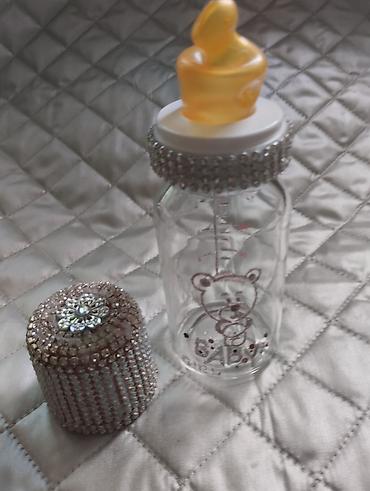 toy dekor: Bəzəkli dekor dəsti və rhinestone-lu körpə butulkaları - 3 hissəli — 5