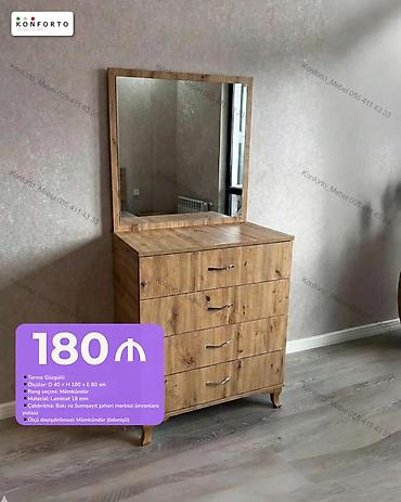 Termo güzgülü komod - Material: 18 mm laminat - Ölçülər: Dərinlik 40